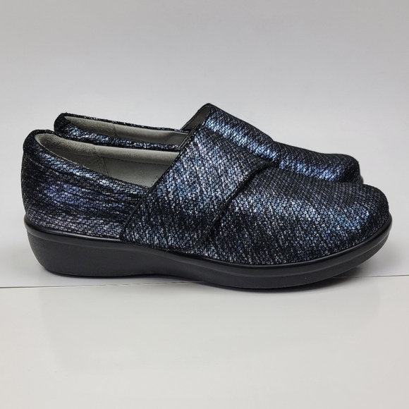 Alegria Lauryn Leather Metallic Blue Comfort Shoes 38 - Picture 5 of 11